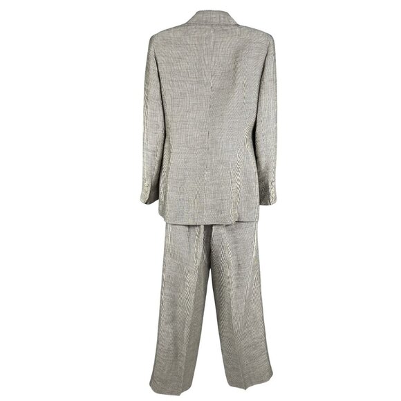 Rena Rowan Womens 4 Linen Blend Pinstripe 2-Piece Pant Suit Set Career Wear - Picture 2 of 16